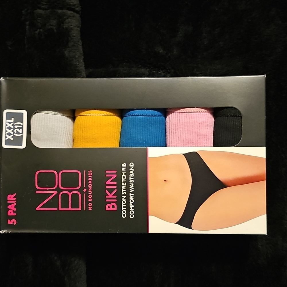 NO BO  No Boundaries  5Pair Bikini Brand New In Box XL‎ (15-17)